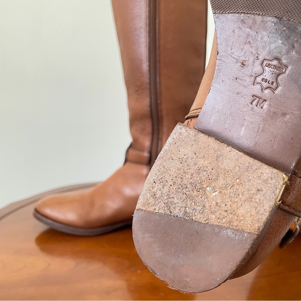 Tory Burch Amanda Black Pebbled Leather Riding boots | US 7 - Picture 7 of 11